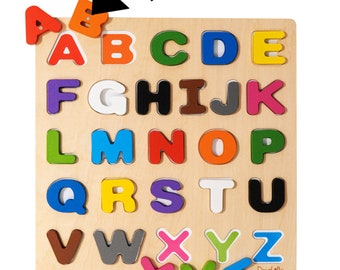Magnetic Wooden Alphabet Puzzle - Toddler Educational Toy - Learn ABC & Colors – Montessori Education Preschool Toys - Driddle