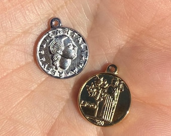 Italian 100 Lire Coin Charm | Vintage Italian Coin Pendant | Waterproof Tarnish Resistant