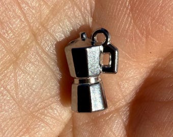 Moka Pot Charm | Espresso Coffee Charm | Italian Coffee Pendant | Waterproof DIY Jewelry Supply