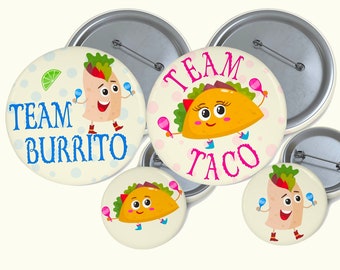 Gender Reveal Taco Burrito Buttons