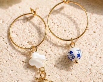 Mercato Morning Earrings • Waterproof 18K Gold PVD Italian Asymmetrical Hoops • Hypoallergenic
