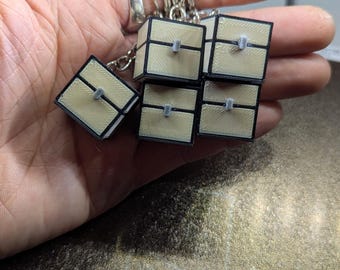 Mini Minecraft Crate Keyring