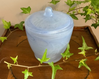 Blue & Clear Glass Jar with Lid