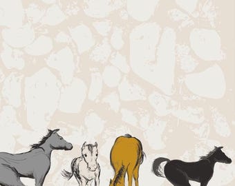 Horse Stationary | Digital | Sunsets and Saddles | animals | journal | writing | vertical | Digital art