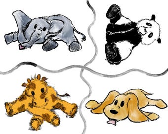 Baby Celebration Cards, Hand Drawn Animals, Blank Notecards (Digital Download)