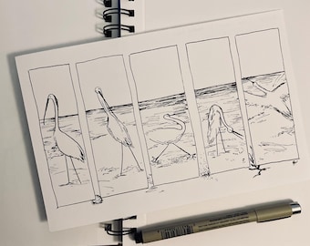 Original art sketches, MOMENTS collection, sold individually, 5.5x8.5”, Sketches, Artistic, Summer, Unique, Pen and ink, Watercolor, various