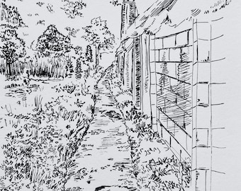 An Impromptu Walk; Nature landscapes, hand-drawn (digital, 8x10”)