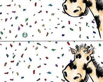 Giraffe Birthday Card, Celebration Notecards (4.25x5.5")