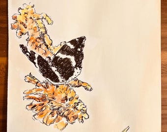 Original art sketches, FLOWERS collection, sold individually, 5.5x8.5”, Sketches, Artistic, Summer, Unique, Pen and ink, Watercolor, various