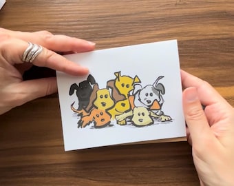 Hand-drawn animal notecards, physical bundle of 10, 4.25x5.5”, envelopes included, shipped to you