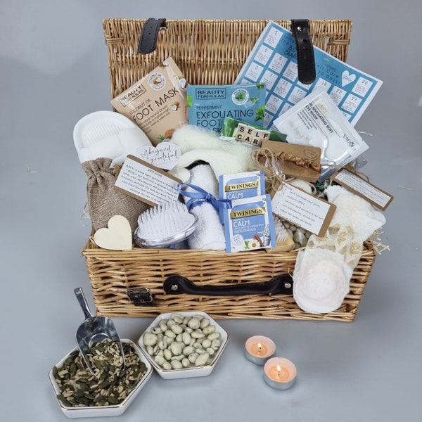 Wellness HAMPER Gift Box Pamper Spa Kit Get Well Unwind Relax Thinking De-stress Relaxation Mindful Self Care Get Well Break Up Birthday