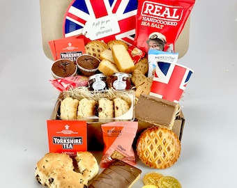 Britischer Nachmittagstee-Geschenkkorb - Scones, Gebäck und Yorkshire Tea