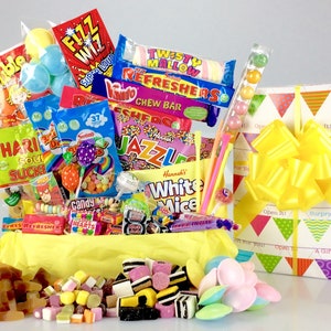 Super Retro Sweet Hamper Gift Box - Packed Full of Your Favourite Sweets and Chocolates  fathers day gifts