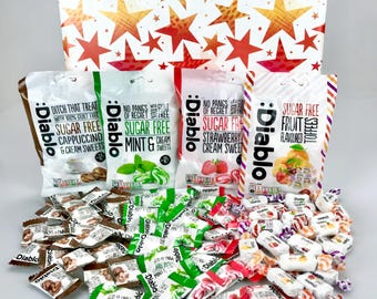Sugar Free Diabetic Chocolate Toffee  Gift Hamper, Retro Sweet Gift Box