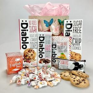 Sugar-Free Afternoon Tea Hamper: Diabetic-Friendly Gift Hamper Box Mothers Day Mum Nan Grandma