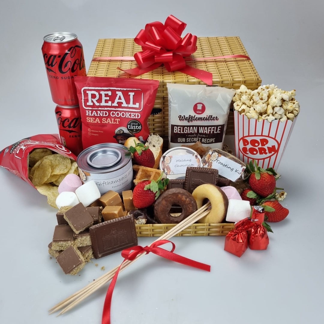 Couples Smores Kit Chocolate FONDUE Birthday Date Movie Night Food Hamper Anniversary Valentine