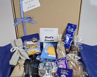 Dad's Treat Hamper: Chocolate, Biscuits, Tea, Nuts, Face Pamper Gift Box
