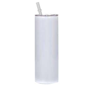 20oz White Glitter Stainless Steel Tumbler