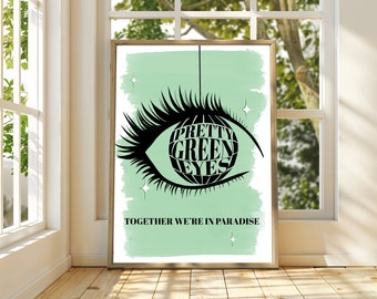 Póster de Kettama «Pretty Green Eyes». Arte mural de música dance.