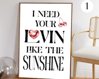 I Need Your Lovin Like The Sunshine | Music Wall Art