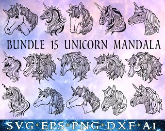 Download Unicorn Mandala Svg Etsy