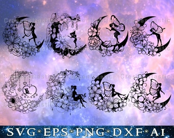 Download Fairy Moon Svg Etsy