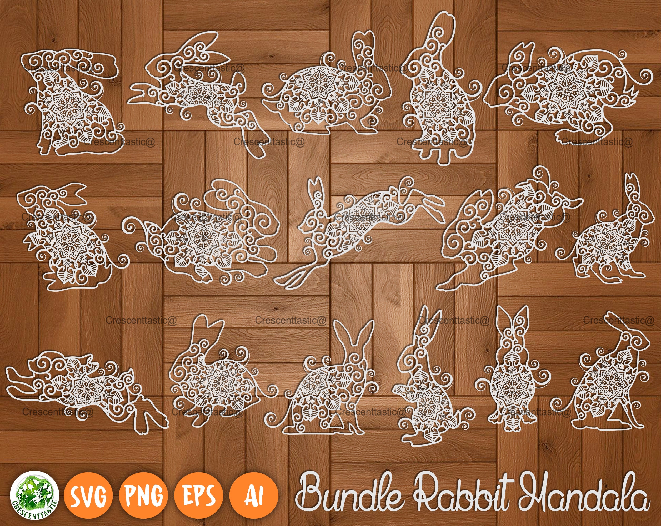 Download Rabbit Mandala Vector SVG Bunny Svg Zentangle Bunny ...