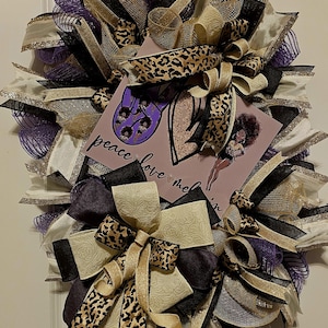 Afrocentric Leopard Print Wreath, Black Girl Magic Door Decor
