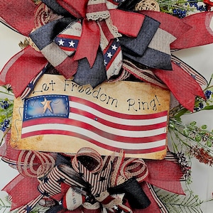 Patriotic Let Freedom Ring Wreath, Fourth of July Decor, Independence Day Wreath, Memorial Day Wreath