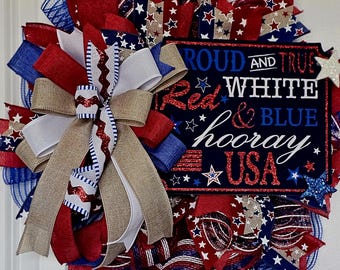 Mini Patriotic Wreath – Red, White, and Blue 4th of July Decor