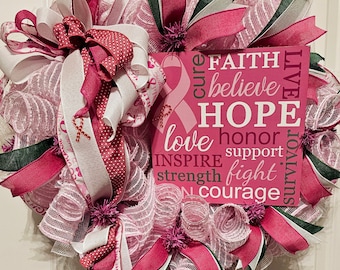 Large Breast Cancer Wreath