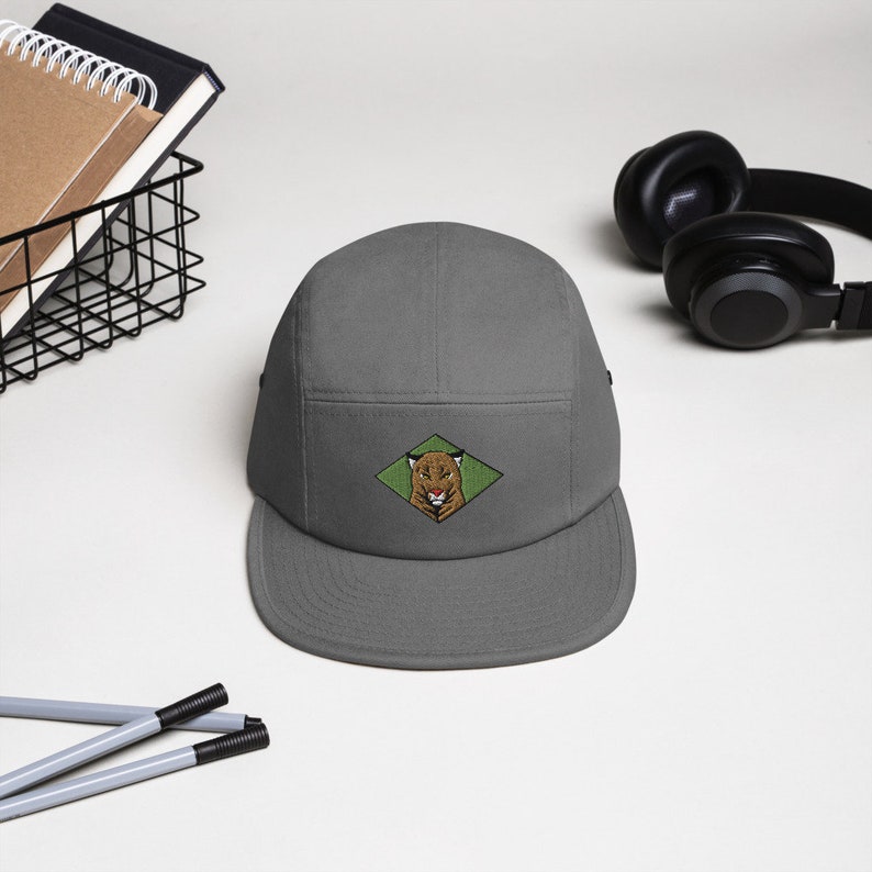 Mountain Lion Five Panel Cap Grey