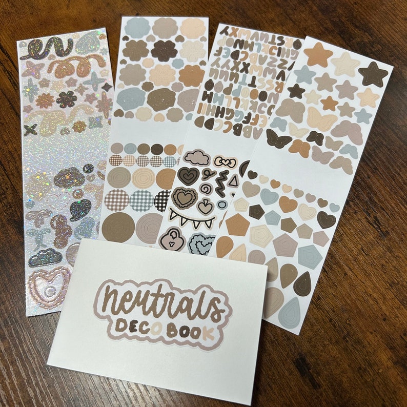 Neutral Sticker Deco Book - Etsy