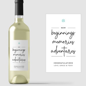 New Home Wine Label • Housewarming Gift • New Home Gift • Neighbor Present • Realtor Present • Closing Gift • WH002