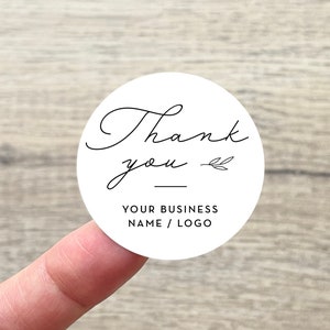 Custom Thank You Stickers • Personalized Business Logo Round Stickers • Business Labels • Custom Stickers • LS001