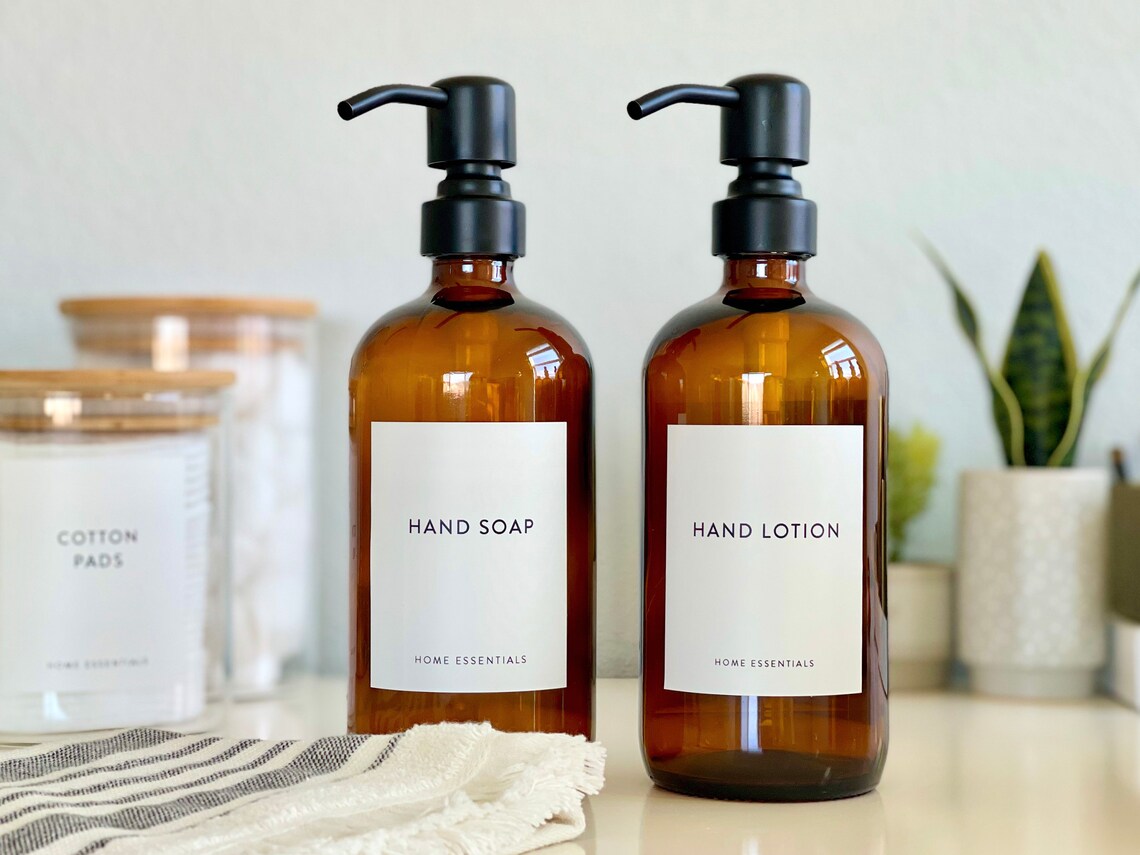 Modern Bathroom Labels Custom Bathroom Labels Water Etsy