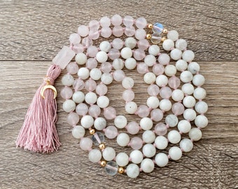 Goddess Mala Necklace with Carnelian Citrine Amethyst Mala Beads \u2022 Yoga Gift for Her \u2022 108 Prayer Beads