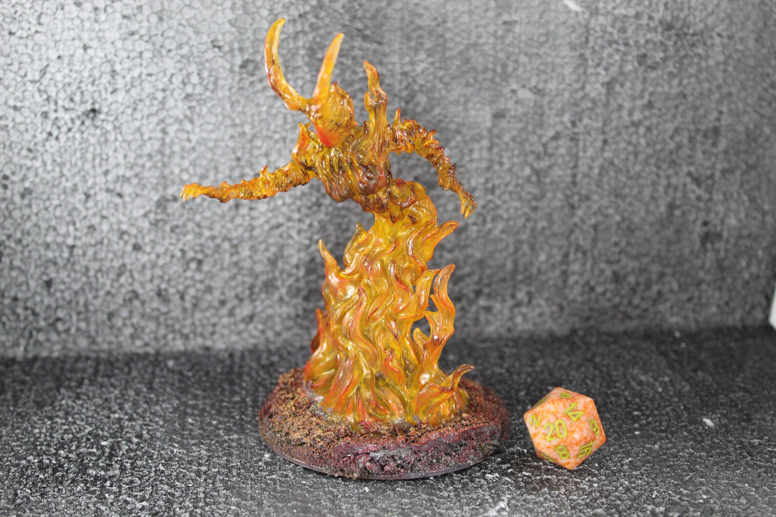 Return Of The Elemental Lord Hand Painted Fire Elemental Lord With Free D20 Dungeons and | Etsy
