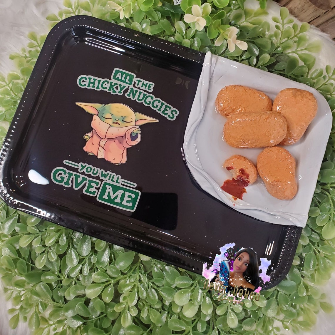 Made to Order 3D Yoda Chicken Nuggies Nuggets Rolling Tray Etsy