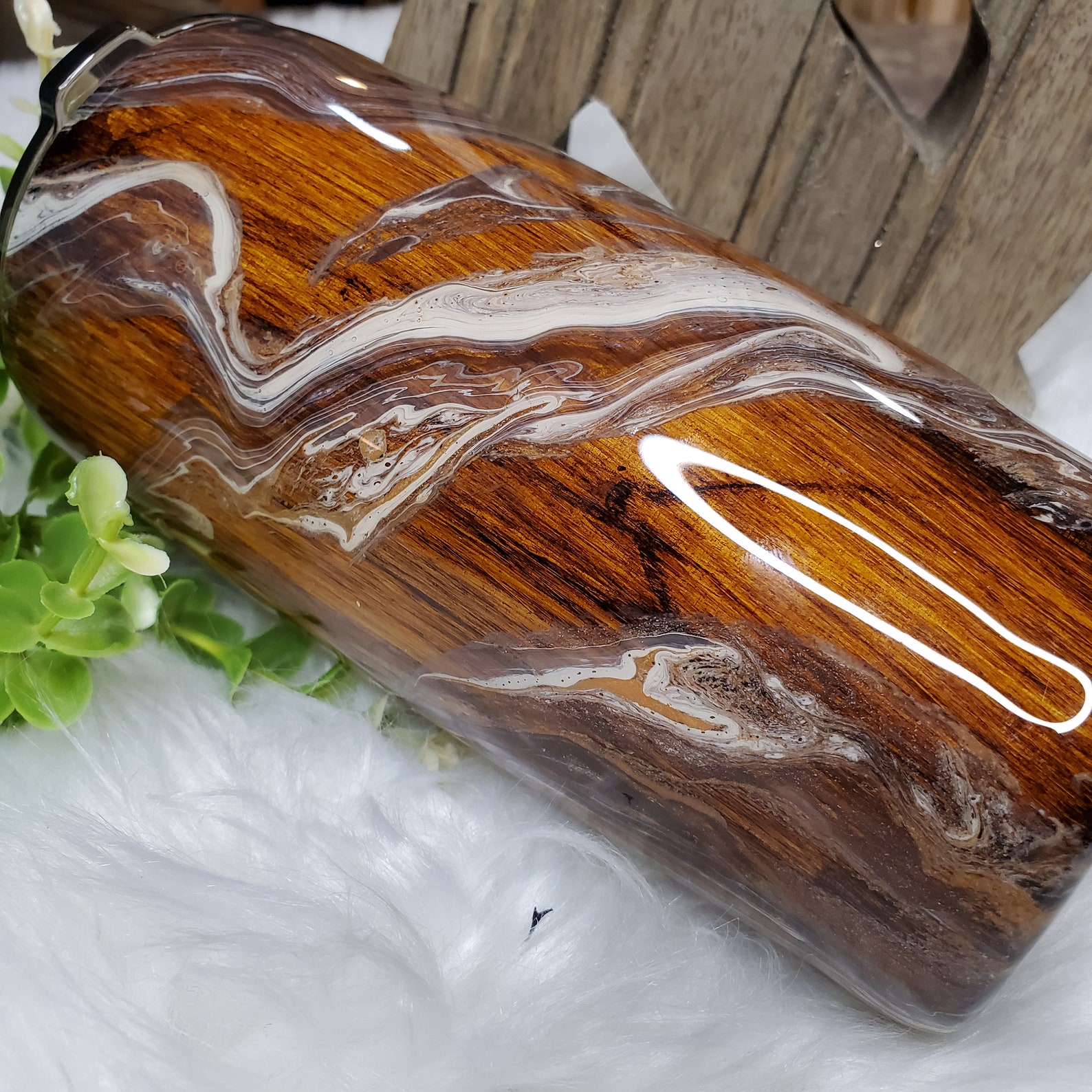 20oz Wood Grain Hydro Dip Custom Tumbler // Gift for Man Men Etsy