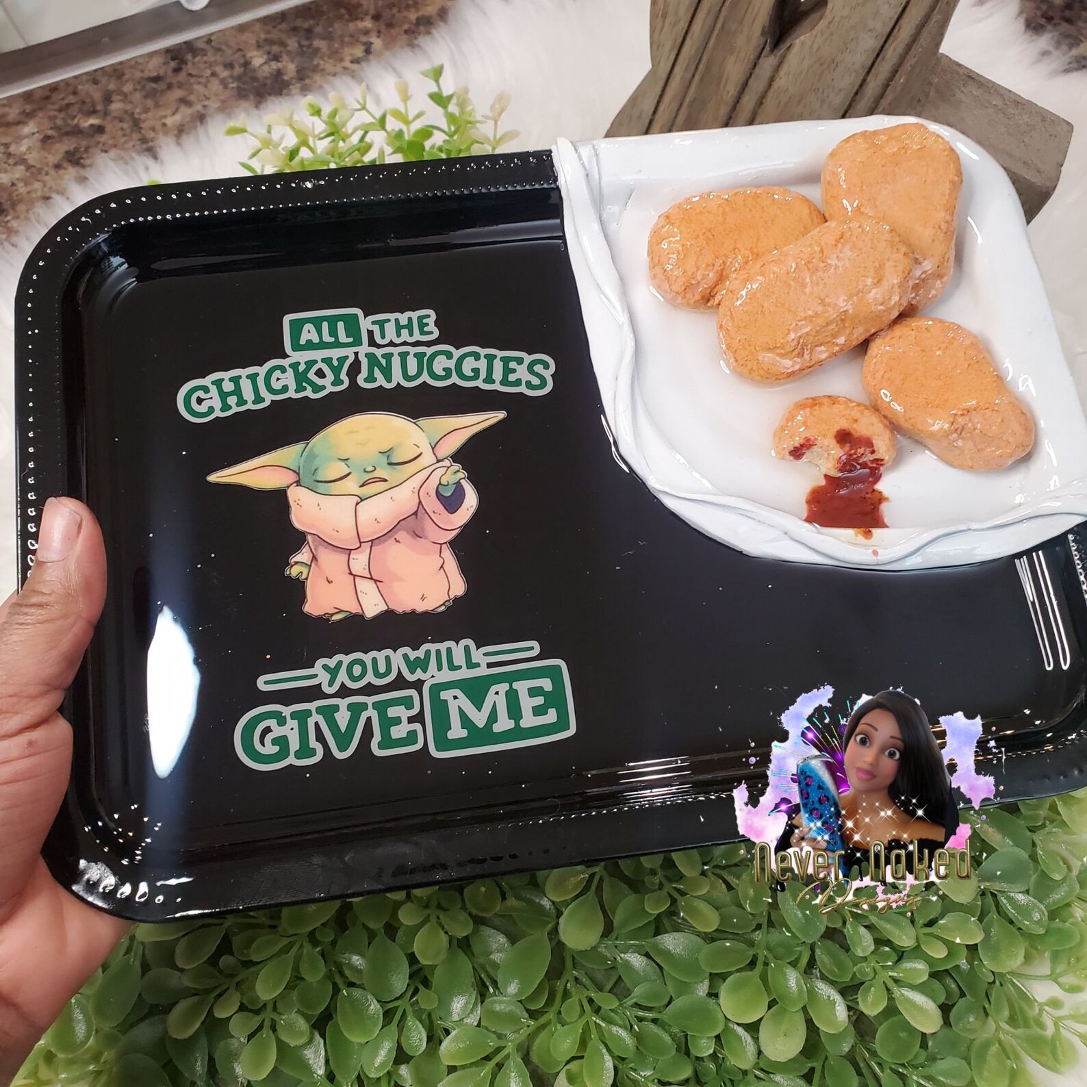 Made to Order 3D Yoda Chicken Nuggies Nuggets Rolling Tray Etsy