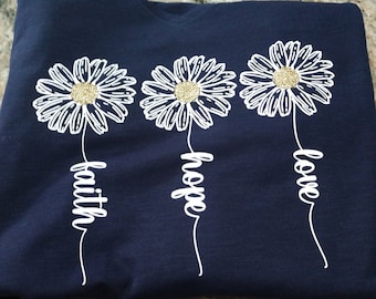 Sunflower Design with Customizable Stems - Faith, Hope, Love, Names, Children, Grandchildren