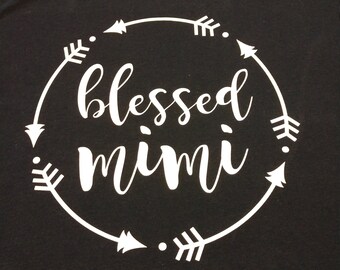 Personalized with Handwriting Blessed Mimi Shirt
