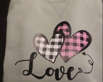 Buffalo Plaid Hearts with Love Shirt