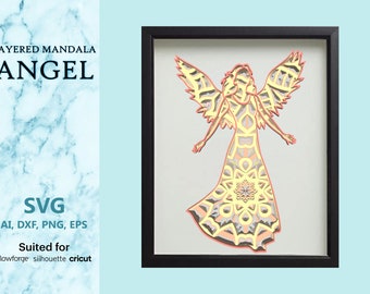 Download Mandala Angel Svg Etsy