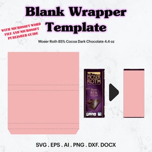 Chocolate Bar 4.4 oz Blank Wrapper Template SVG, Chocolate Candy Bar Wrapper svg, Birthday Personalized Chocolate Bar, Cricut, Silhouette