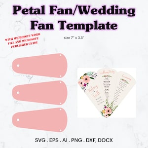 Petal Fan Blank Template SVG, Wedding Fan Template. Create Your Own Fan, Wedding Favor Idea, DIY Petal fan template, Cricut, Silhouette