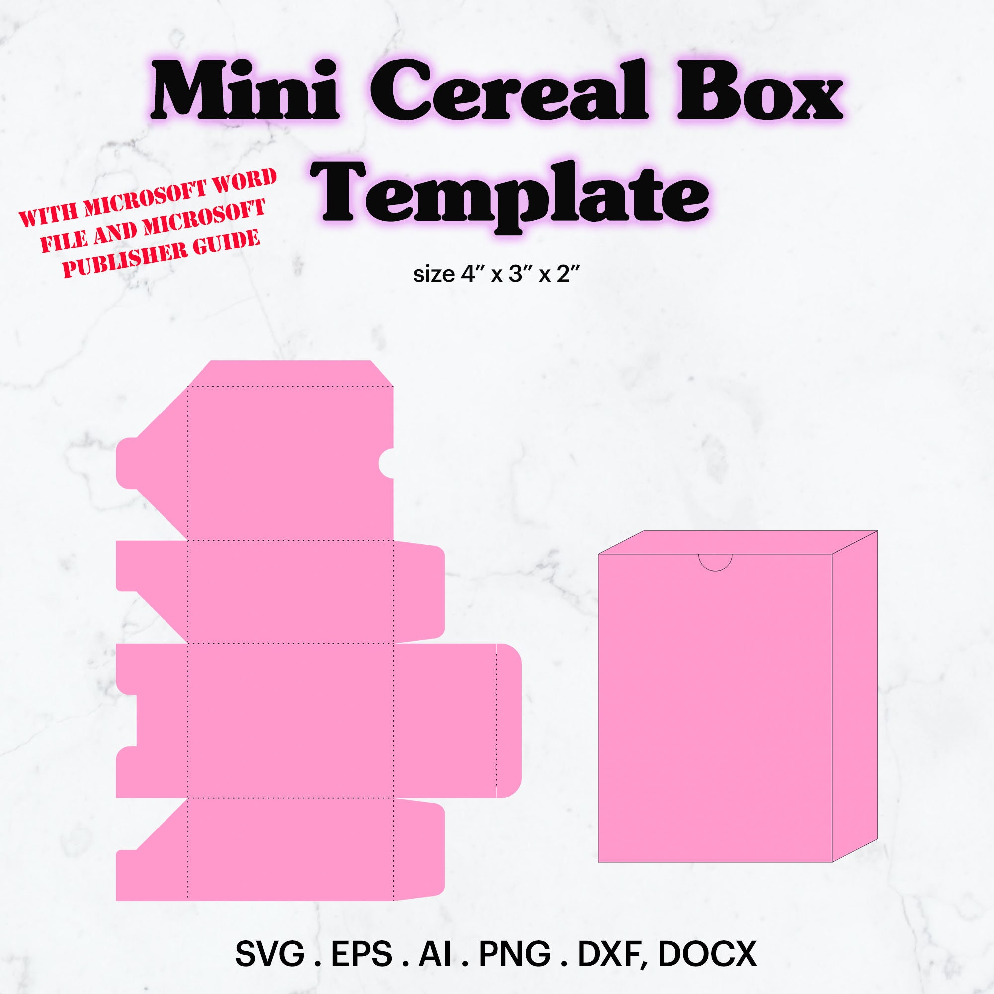 Mini Cereal Box Template SVG Box Size 2 X (Instant Download) Etsy Mini Cereal Box Template SVG Box Size 2 X (Instant Download) Etsy