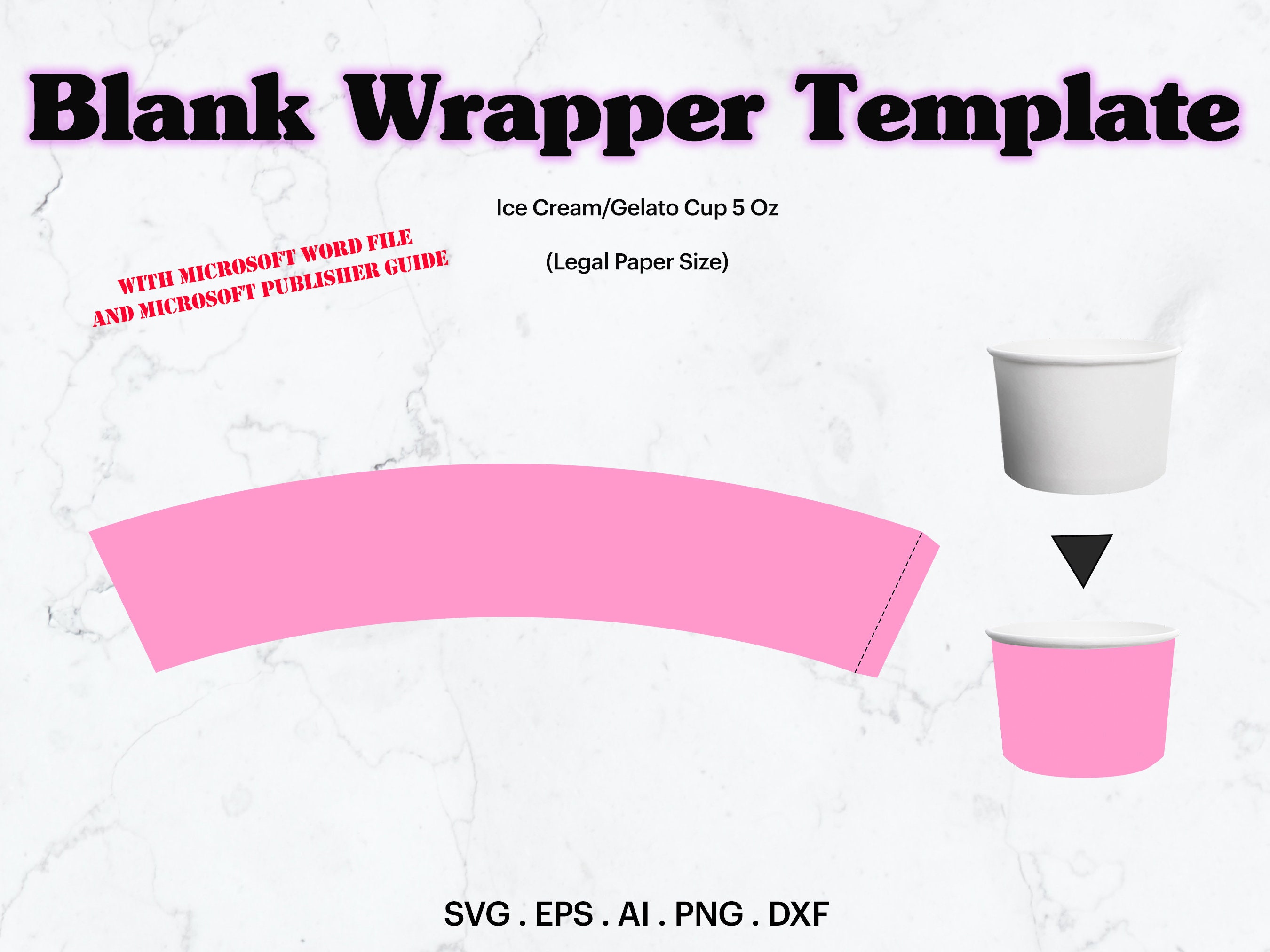 Ice Cream Cup Template SVG 5 Oz Gelato Cup Full Wrap Template Etsy