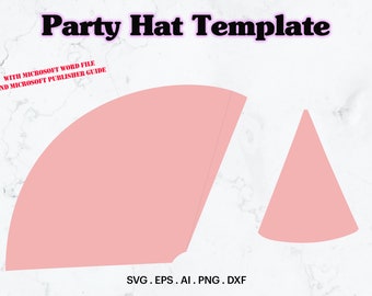 Party Hat Blank Template SVG, Custom Party Accessories. Personalized Party Supplies, Custom Hat Template, Birthday Favor, Cricut, Silhouette